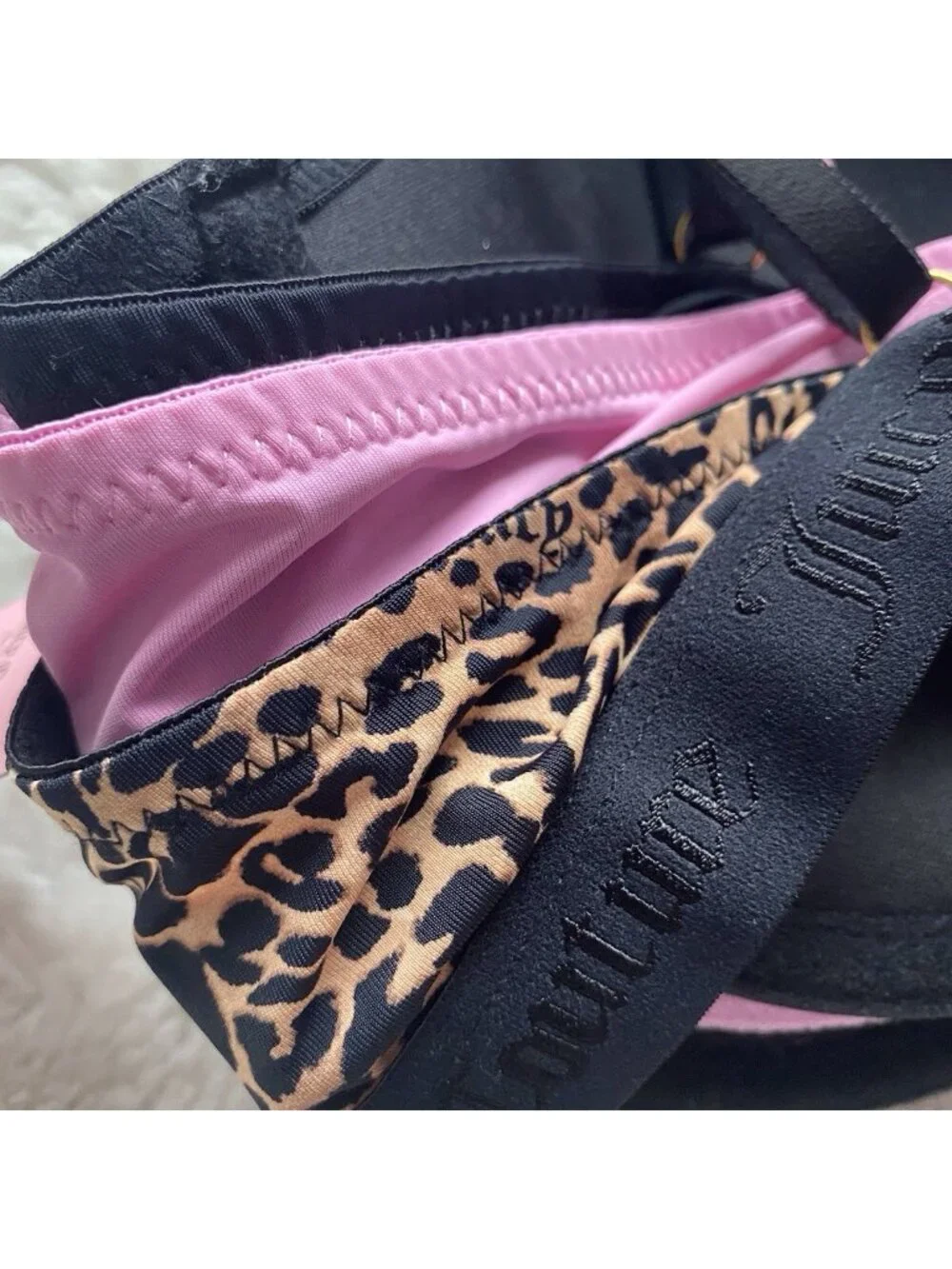 3 Pack‎ Juicy Couture Sexy Push Up Bra Size 36B Cheetah Animal Print Pink NEW